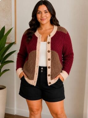 Columbia Sportswear Cozy Eyelash Knit Cardigan Sweater | Size Large